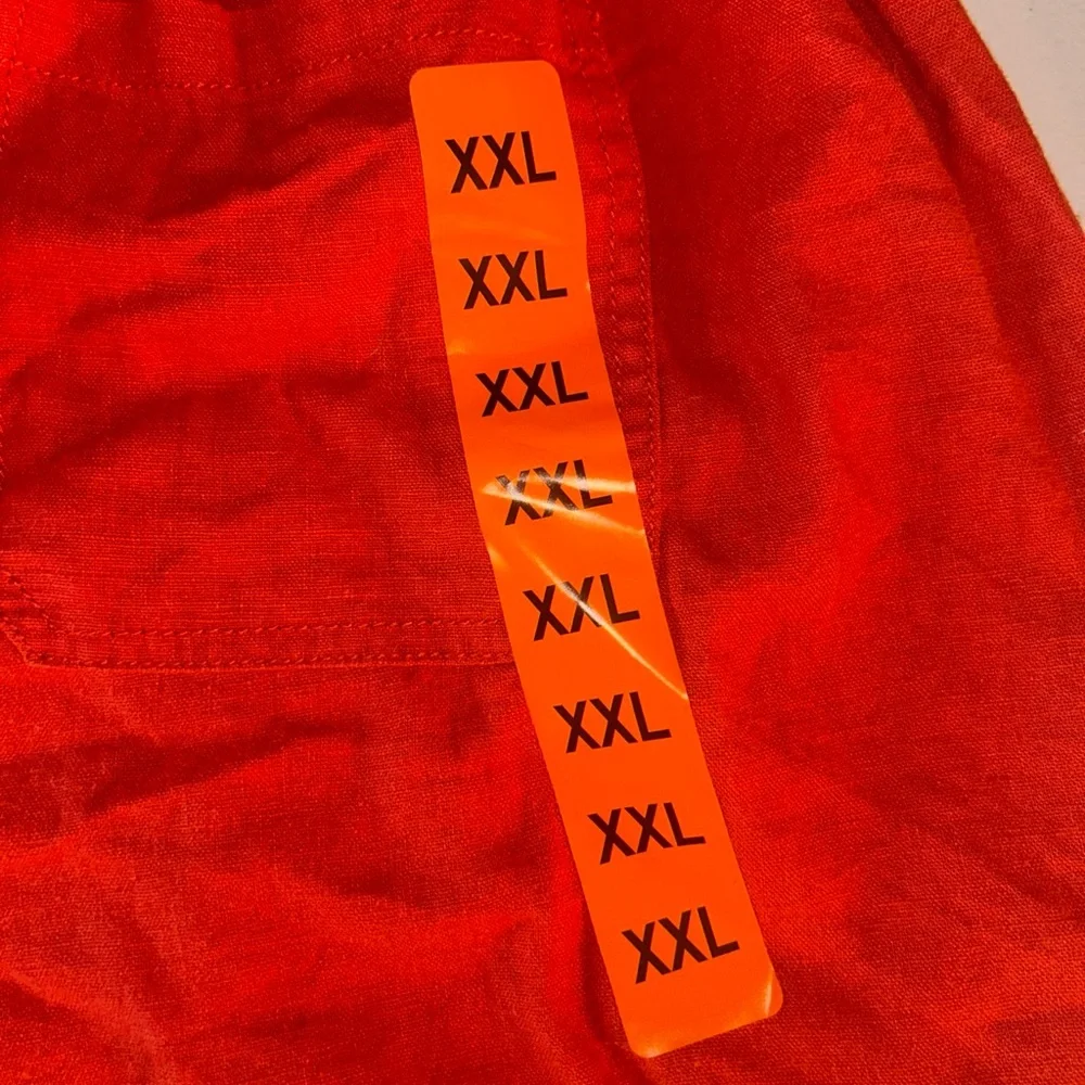 Briggs‎ NWT Women's Elastic Waistband LINEN Shorts In Orange, XXL Style 1846383